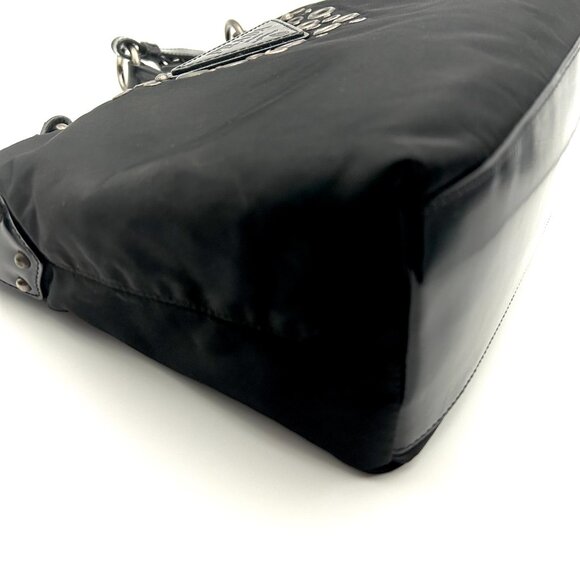 FINAL DROP! Prada Tessuto Nylon & Leather Bag with Grommet Embellishment - Picture 11 of 16